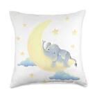 Baby Crib Decorative Pillows for Boys & Girls Sleeping Elephant on Moon with