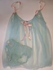 VTG Frederick's Of Hollywood Blue 2 Pc Lingerie VERY RARE 40s 50s Elephants XS