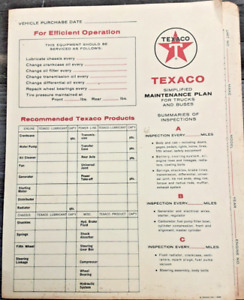 Vintage 1960 TEXACO Maintenance Plan for Trucks and Buses Folder - Prop Display