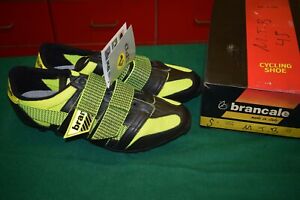 BRANCALE Cycling MTB Shoes Footwear yellow Black SPD Size EUR 45 Vintage NIB NOS