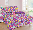 Mix Purple Owl Desing Kids/Teens In a Bag COMFORTER Bed Plush Toy Sheet Set girl