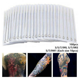 30,50,100Pcs Mixed Assorted Tattoo Needles 10 Sizes Disposable   Needle