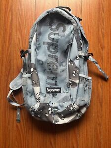 Authentic Supreme Cordura Blue Chocolate Chip Camo Backpack SS20