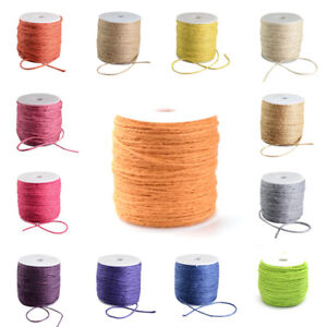 109yds/Roll Colored Hemp Cords Jute Twine String Rope Threads Spool Wrapping 2mm