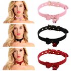 Women Punk Gothic Fashion PU Leather Choker Necklace Collar Neck Ring with Bell