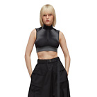 Women's Adidas Y-3 Black Grey Engineered Knit Crop Top HY5875 New $120
