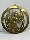 Vintage Brass Horse Trivet Plant Stand Hanging Horseshoe 6.5 Inches