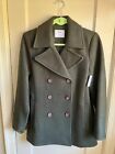 Womens Old Navy Pea Coat Wool Blend Dark Green Size PM New with Tags