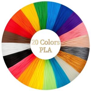 20 Colors 3D Pen Printer PLA Filament Refills High Precision 1.75mm 323 Feet