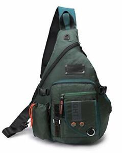 SLING BACKPACK Large Chest Bag Shoulder Crossbody Laptop Daypack Green LAMMOK