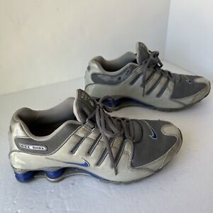 Nike Shox NZ Navy Blue Grey Silver Mens Running Shoes 325201-042 Sz 8.5 - Rare!