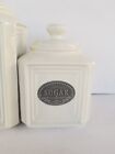 NEW THL Farmhouse Sugar Canister Jar Lace Lattice Top Classic French Chic Home