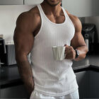 Mens Bodybuilding Tank Top Gym Workout Fitness Cotton Sleeveless Knit Vest'