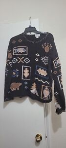 Northern Isles Vintage Sweater Cardigan Knitting Design Women Sz XL