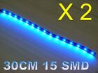 2x 12'' Waterproof Car Motorcycle Light Flexible Decorative Light LED Strip Blue