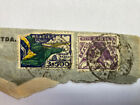 BRAZIL 1937 AIRMAIL NATIONAL FLAG 3,500 and 1936 FAITH AND POWER 200 Reis Stamps
