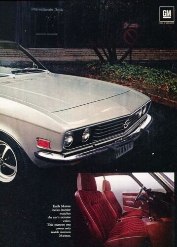 1973 Opel Manta 2-page Original Advertisement Print Art Car Ad J993