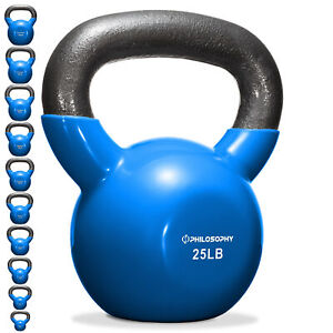 Vinyl Coated Cast Iron Kettlebell, 5 lbs to 50 Pound Weights