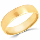 10K Solid Yellow Gold 5mm Brush Finish Men's and Women's Wedding Band Ring