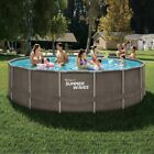 Above Ground Frame Round Pool 18-Ft Dark Double Rattan Crystal Vue for Summer
