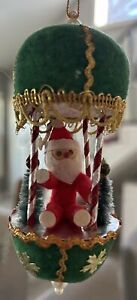 Vintage Santa In Hot Air Balloon Ornament