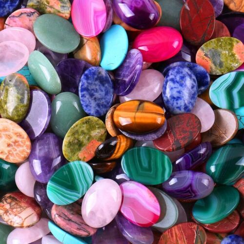 30pcs/lot Natural Stone Mixed Oval Beads CAB CABOCHON for Jewelry Making 18x13mm