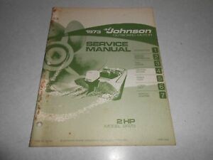 1973 2 hp Genuine Johnson Evinrude Outboard Repair & Service Manual 2hp