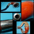 New ListingANTIQUE 1907 BRIAR CALABASH PIPE STERLING SILVER FITTINGS CASED By LOUIS ADLER