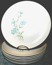 Plates~Taylor Smith & Taylor Boutonniere Ever Yours Dinner Turquoise Set of 8