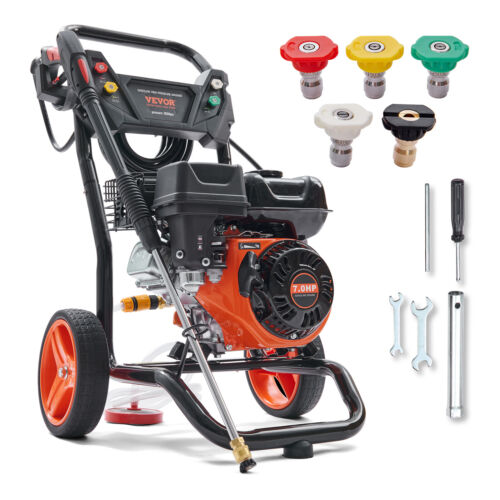 3600PSI Gas Pressure Washer Cold Water Gas Powered Washer 2.6GPM 210cc 5 Nozzles