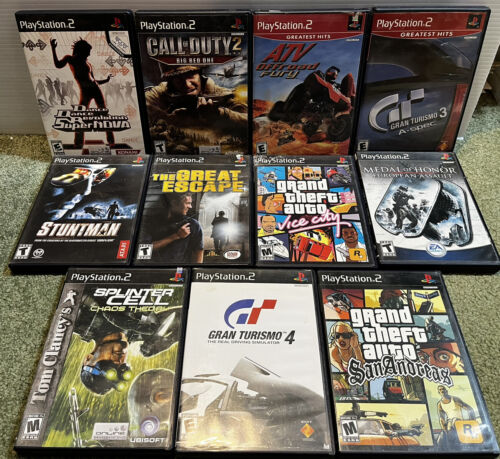 11 Action Sony PlayStation 2 Game Bundle Lot PS2 GTA, Gran Truismo, Call Of Duty