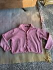 VTG Terry Cropped Cardigan Sweater Women’s XL pink Retro 80s 90s