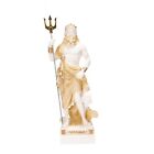 Poseidon Greek God of The Sea with Trident Statue Figurine Gold 10.03 Inches