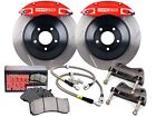 StopTech Big Brake Kit BBK Red 4 Pistons 328mm Slotted Rotors Front (For: Audi)