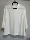 Escada Womens Blouse Ivory  Pleated Sleaves Size 40