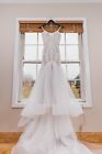 Wedding dress, size 10, lace, fit and flare, ivory/nude, Calla Blanche