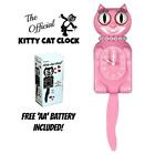 PINK SATIN MISS KITTY CAT CLOCK (3/4 Size) 12.75