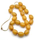 Antique Vintage Butterscotch Swirl Bakelite Amber Beads Necklace