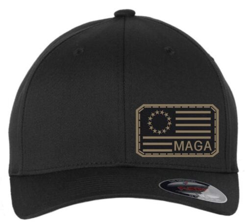 Trump 2024 Hat Leather Betsy Ross MAGA Badge Hat with Back Design