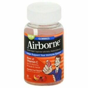 AIRBORNE Immune Support GUMMIES Asst Fruit 21ct ~
