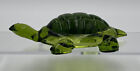 Avocado Green Viking Glass Turtle Paperweight #7281 Figurine Epic MCM