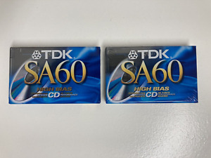 TDK SA60 High Bias – 60 Minute Blank Tape - Lot of Two - SEALED