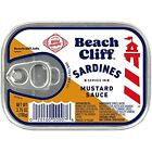 Beach Cliff Wild Caught Sardines in Mustard Sauce 3.75 z Can Pack of 12 - 14g -