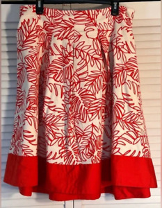 Lane Bryant Orange & White A-Line Skirt w/Pretty Pattern size 14