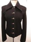 Women's 10 John Richmond Black Felt Military Uniform Cavalry Suit Jacket Blazer