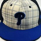 Philadelphia Phillies Hat 7 3/8  Wool New Era 59Fifty MLB Plaid Embroidered Logo
