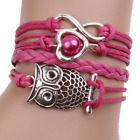 owl Braided Bracelet Infinity Friendship Multilayer Charm Leather Bracelets 02