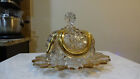 Vintage Gold Accents Butter Dish W/LidGlass Cheese Dish- 1930's