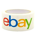 EBAY LOGO BRANDED SHIPPING PACKING/PACKAGING TAPE-1 ROLL 75 YARD x 2