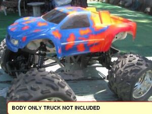 custom paimted 1/10,scale rc lexan short course pu monster truck body
